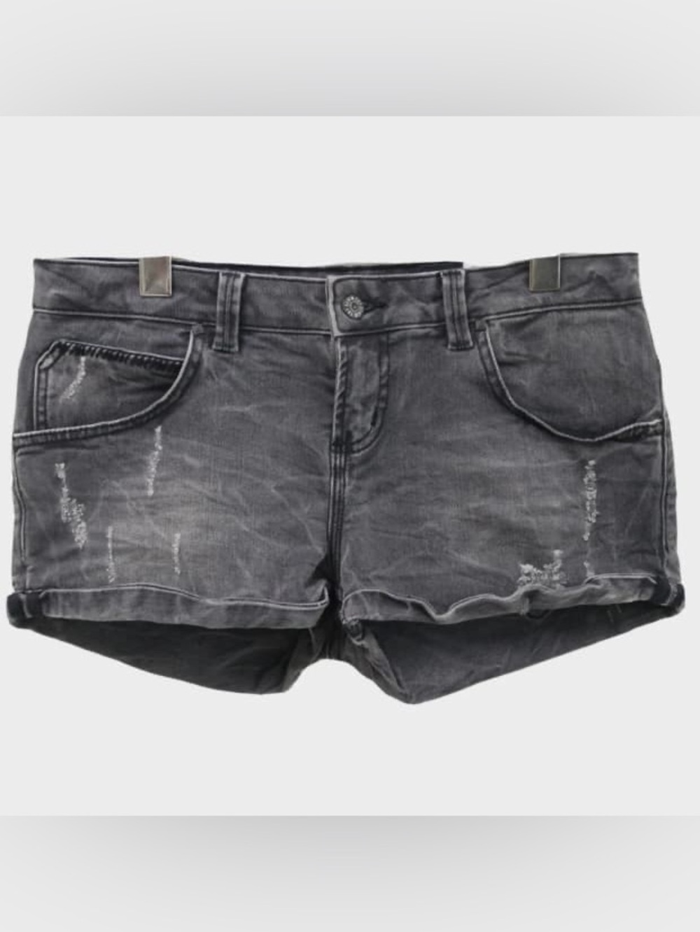 Zara Trf Distressed Denim Shorts